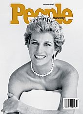Princess Diana, "cover girl," People magazine, Sept 15, 1997. Princess Diana, "cover girl," People, Sept 15, 1997. Click for copy.