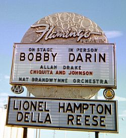 August 1962 - Darin has top billing at the Flamingo in Vegas. (photo - Don Fasulo)