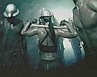 Scene from GE coal mine ad that uses 'Sixteen Tons' song as its theme.