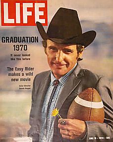 Dennis Hopper, Life magazine cover, June 19, 1970, as he began making a new movie following "Easy Rider." Click for magazine copy.