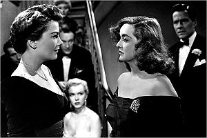 Davis, right, in 'All About Eve' with Anne Baxter. Click for film.