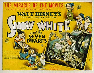 Movie Poster for Walt DMovie poster for Walt Disney’s first feature-length animated film, 'Snow White and the Seven Dwarfs,' 1937.
