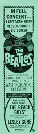 1964 ad for the Beatles' closed-circuit concerts.