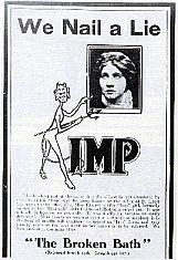 Copy of ad on the 'Florence Lawrence incident,' which mentions IMP's new film.