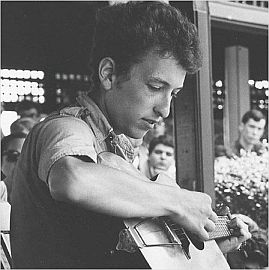 Bob Dylan at the Newport Folk Festival, 1963.