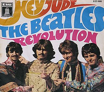 Record sleeve for 1968 Beatles’ singles ‘Hey Jude’ and ‘Revolution’. Click for 'Hey Jude' digital version; 'Revolution' later below.