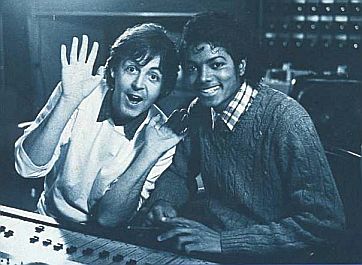 Paul McCartney and Michael Jackson in studio during their early 1980s’ collaboration.  Photo, Linda McCartney