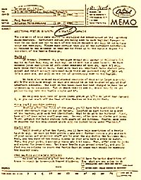 Capitol Records issues a "Beatles' Campaign" memo to its staff, Dec 23rd, 1964. Capitol Records issues "Beatles' Cam-paign" memo to its staff, Dec 23rd, 1964.