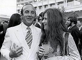 Janis Joplin with Columbia Records president Clive Davis at a 1968 party celebrating Joplin's record deal. Janis Joplin with Columbia Records president Clive Davis at a 1968 party celebrating Joplin's record deal. Davis had seen Joplin perform at the Monterey Pop Festival with Big Brother, later telling ‘Rolling Stone’ magazine that her performance was “mesmerizing”