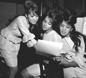 The Ronettes, early 1960s, from left: Ronnie Bennett, Nedra Talley, and Estelle Bennett.