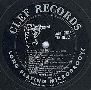 1956 Billie Holiday album, “Lady Sing The Blues,” released at time of autobiography. Click for remastered CD.