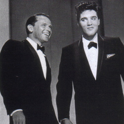 Frank Sinatra & Elvis Presley on Sinatra’s May 1960 “Welcome Home Elvis” TV special. Click for DVD.