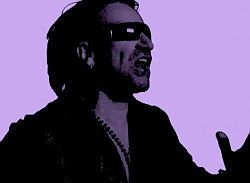 U2's Bono in screen shot from iPod TV ad.