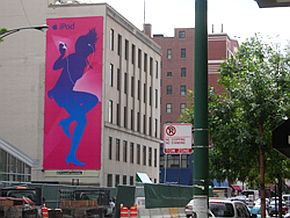 2008: iPod building broadside, Chicago, Illinois. 2008: iPod building broadside, Chicago, Illinois.