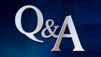 C-SPAN's "Q&A" show logo. C-SPAN's "Q&A" show logo.