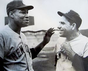 Elston Howard and Yogi Berra photo from a Bronx Museum exhibit titled "Baseball in the Bronx."