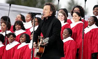 Bruce Springsteen performing "The Rising" with an all-female choir at President Obama’s inauguration, 2009.