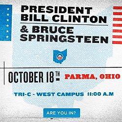 Ticket to Bill Clinton-Bruce Sprinsteen rally for Obama in Parma, Ohio. Ticket to Bill Clinton-Bruce Sprinsteen rally for Obama in Parma, Ohio.