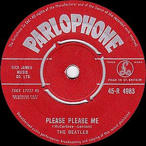 The Beatles’ first No. 1 hit in the U.K., “Please Please Me,” came in February 1963 on Parlophone records.