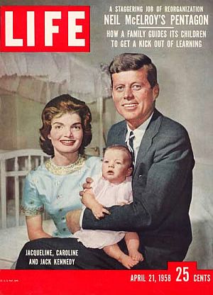 The April 21st1958 edition of Life magazine featured the young Kennedy family on its cover, with the tagline, “Jacqueline, Caroline and Jack Kennedy.”