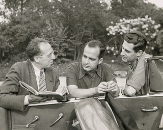 Samuel Barber, center, with Aaron Copland, left, and Gian Carlo Menotti, right.