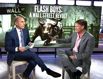 The Today Show’s Matt Lauer interviewing Michael Lewis about his book, “Flash Boys,” April 1, 2014.