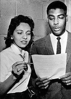 April 1960: Diane Nash, as Fisk University junior with the Rev. Kelly Smith, president of the Nashville Christian Leadership Council. Photo: Gerald Holly, Nashville Tennessean.