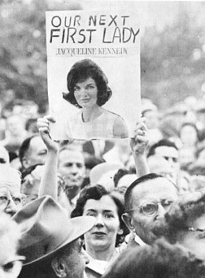 Sept 29: Female voter in Schenectady, NY makes her preference known. Jackie’s campaigning was limited by her pregnancy, though she made early and late campaign appearances, and was a popular and valued campaigner.