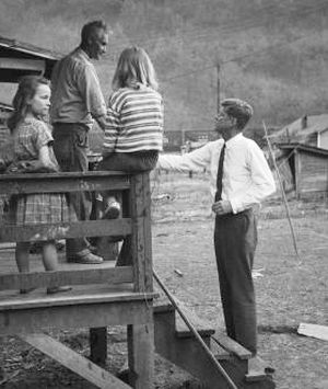 April 1960: JFK campaigning in rural West Virginia in advance of the state's May 10th primary.