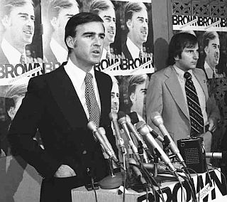 1974: Jerry Brown during his campaign to become governor of California.