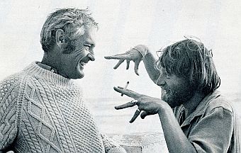 Algeria, circa 1970: Timothy Leary with Brian Barritt, an English counter-culture author and artist who collaborated with Leary during his years in flight.