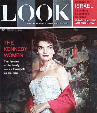 October 11th, 1960: Look magazine ran a portion of the full 1957 portrait photograph of Jackie Kennedy on its cover taken by Yousuf Karsh, which appears in a richer full version in the Taschen Norman Mailer /John F. Kennedy book. 