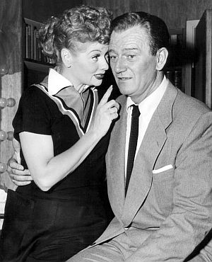 Two “I Love Lucy” episodes from Oct 1955 have Lucy & Vivian stealing the concrete slab of John Wayne’s Hollywood footprints at Grauman’s Theater in L.A.