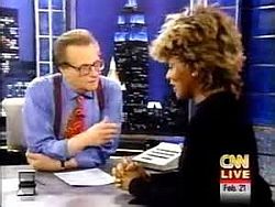Larry King interviewing Tina Tuner, Feb 1997