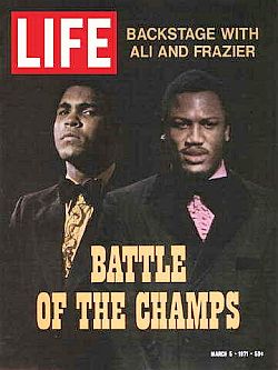 Life magazine’s March 5th, 1971 edition, ahead of historic first Ali-Frazier fight in NY. Click for copy.