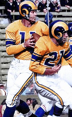 Norm Van Brocklin in action with the Rams, 1951.