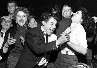 November 1958: Some of the fans at Strasbourg, France who came out to rave and dance to the rock `n roll music of  Bill Haley and His Comets during their European tour.