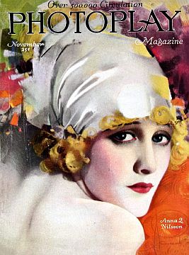 Silent film star Anna Q. Nilsson, Photoplay, November 1920. Artwork believed to be that of Rolf Armstrong.