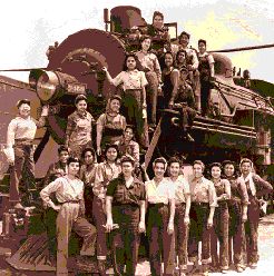 Mexican American women workers on the Southern Pacific Railroad during WW II.