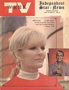 Cover of weekly TV program guide from the ‘Independent Star-News’ of Pasadena, CA showcasing ‘Petula Show’ with Harry Belafonte, April 1968.
