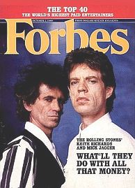 Oct 1989 edition of Forbes business magazine featuring Mick Jagger & Keith Richards. Click for story.
