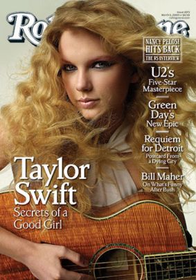 Taylor Swift on the cover of ‘Rolling Stone’ magazine, March 2009. Click for copy.