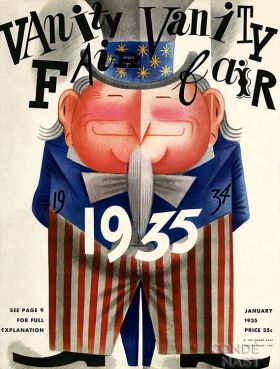 Vanity Fair rang in the 1935 new year with a foldable cover design that revealed a leaner Sam from 1934.