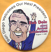 Campaign button for Republican Convention, San Diego, CA, August 1996.