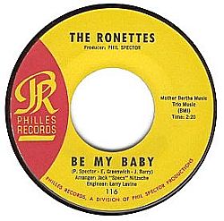 "Be My Baby", 45 rpm version, on Philles record label, 1963. Click for CD album or MP3 singles.
