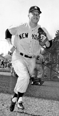 Young Mickey Mantle at spring training, 1954. AP photo.