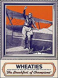 Aviatrix, Elinor Smith, 1934, first female on Wheaties box. Click for separate story.