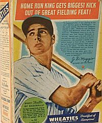 Wheaties “baseball card” cut-out on package back, late 1930s.