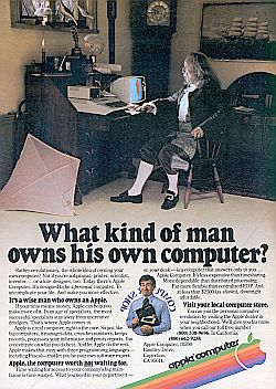Apple computer ad in ‘Scientific American,’ May 1980, suggests that smart, inventive, curious folks like Benjamin Franklin would want their own computers.