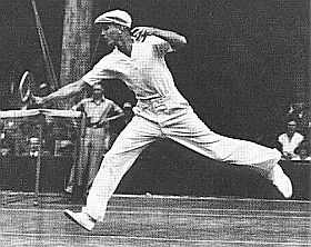 Ellsworth Vines in action at Wimbledon in 1932.